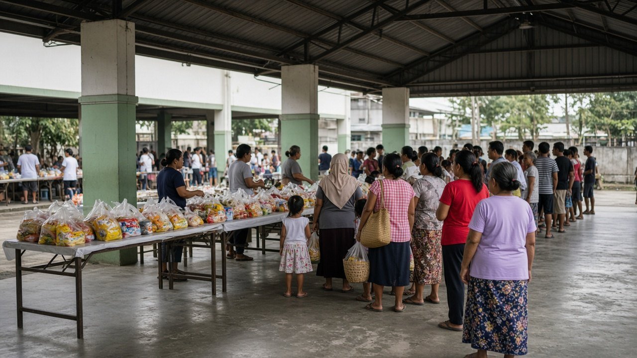 Community goods distribution in a covered institutional setting